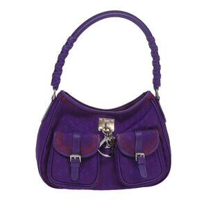 Christian Dior Purple Trotter Canvas Shoulder Bag